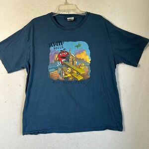 M&M's World New York City King Kong Graphic Tee Novelty T-Shirt Mens XL blue
